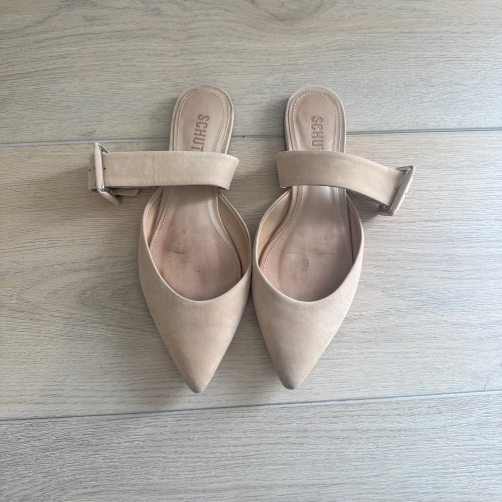Schutz pointed-toe leather mules